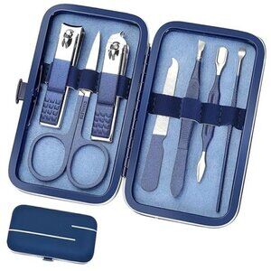 Manicure Set Personal Care Nail Clipper Kit Manicure 8 n 1 Pedicure Pro BLUE new